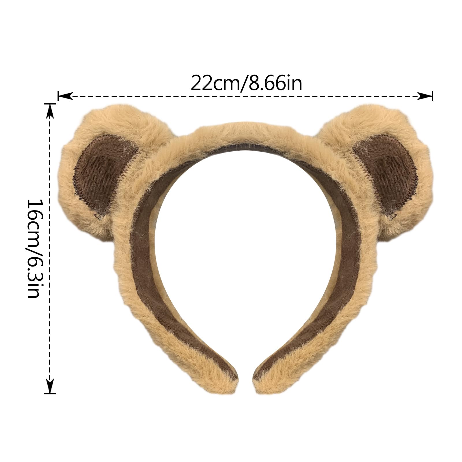 Forreen 3 Pezzi Fascia Per Capelli con Orecchie Da Orso Moda Morbida Confortevole Fascia Per L'Orecchio Dell'Orso Peluche Fascia Per Orecchie Da Orso per Adulti Bambini Piccoli Festival Feste