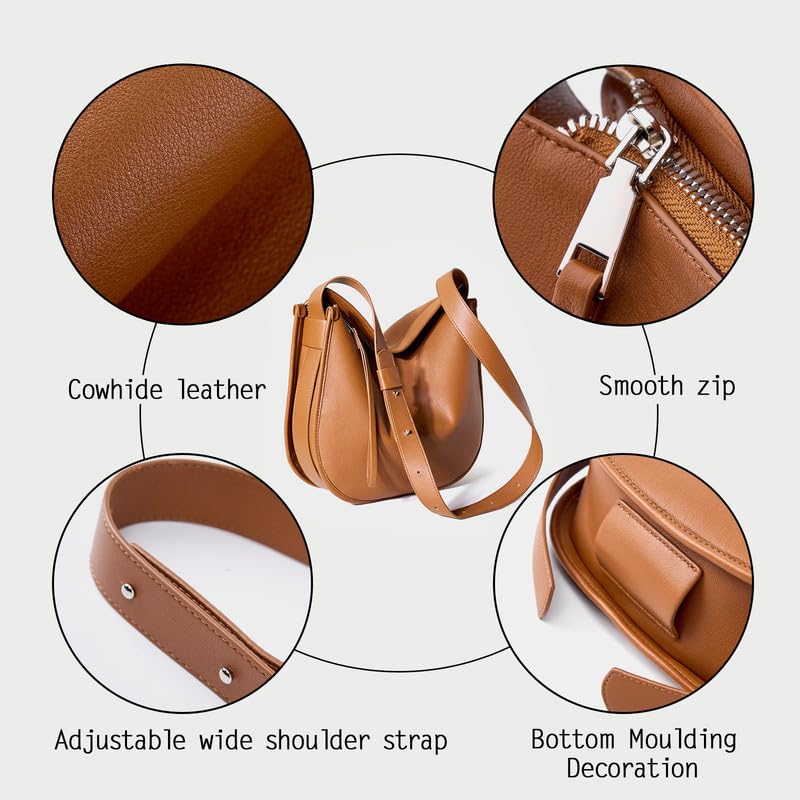Bolsas de Hombro de Cuero para Las Mujeres de la Moda del Embrague Bolso Hobo Tote Bolso Crossbody con Cierre de Cremallera