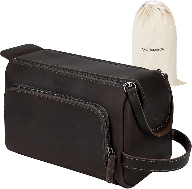 Necessaire Vorspack de Couro Legítimo Marrom-escuro