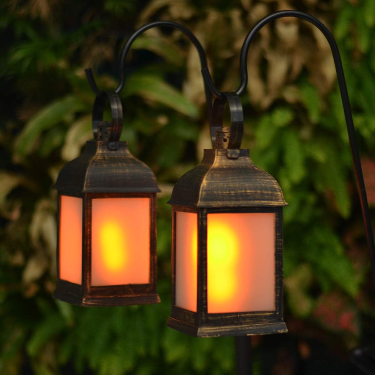 Sunjoy 20 in. Candle Lantern with LED Battery Powered, Waterproof Hanging  Lantern with 3 Flameless Candles