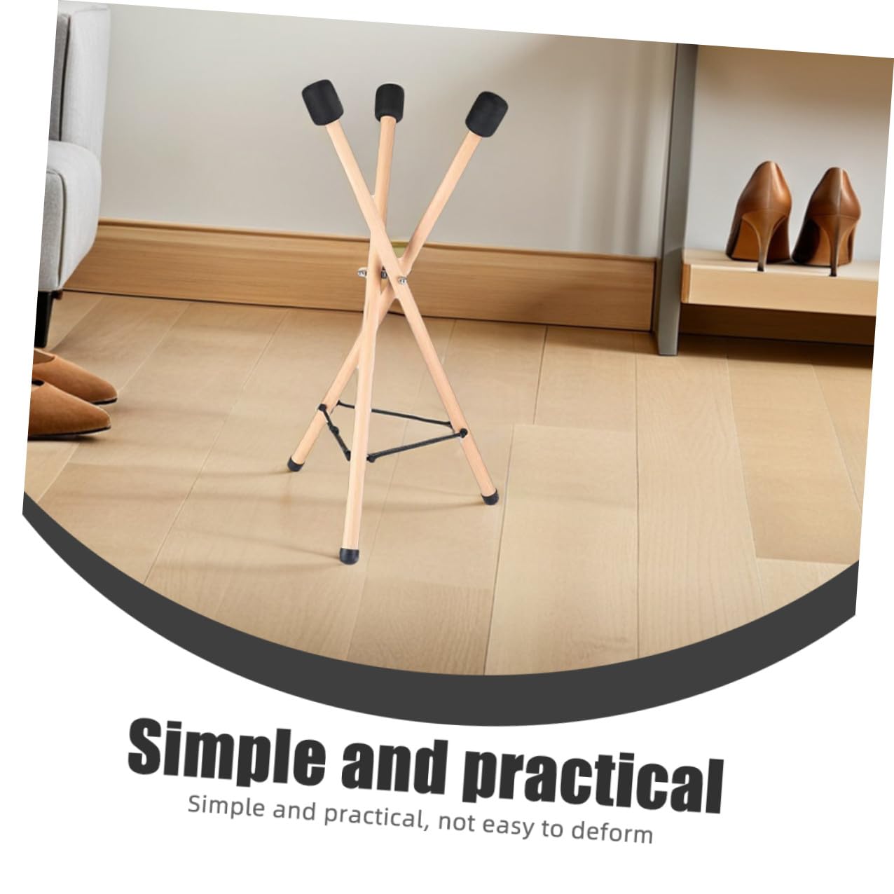 Supporto per Handpan in Legno Struttura a Treppiede | Pieghevole e Antiscivolo, Supporto per Steel Drum, Scaffale a Tripode per Esposizione