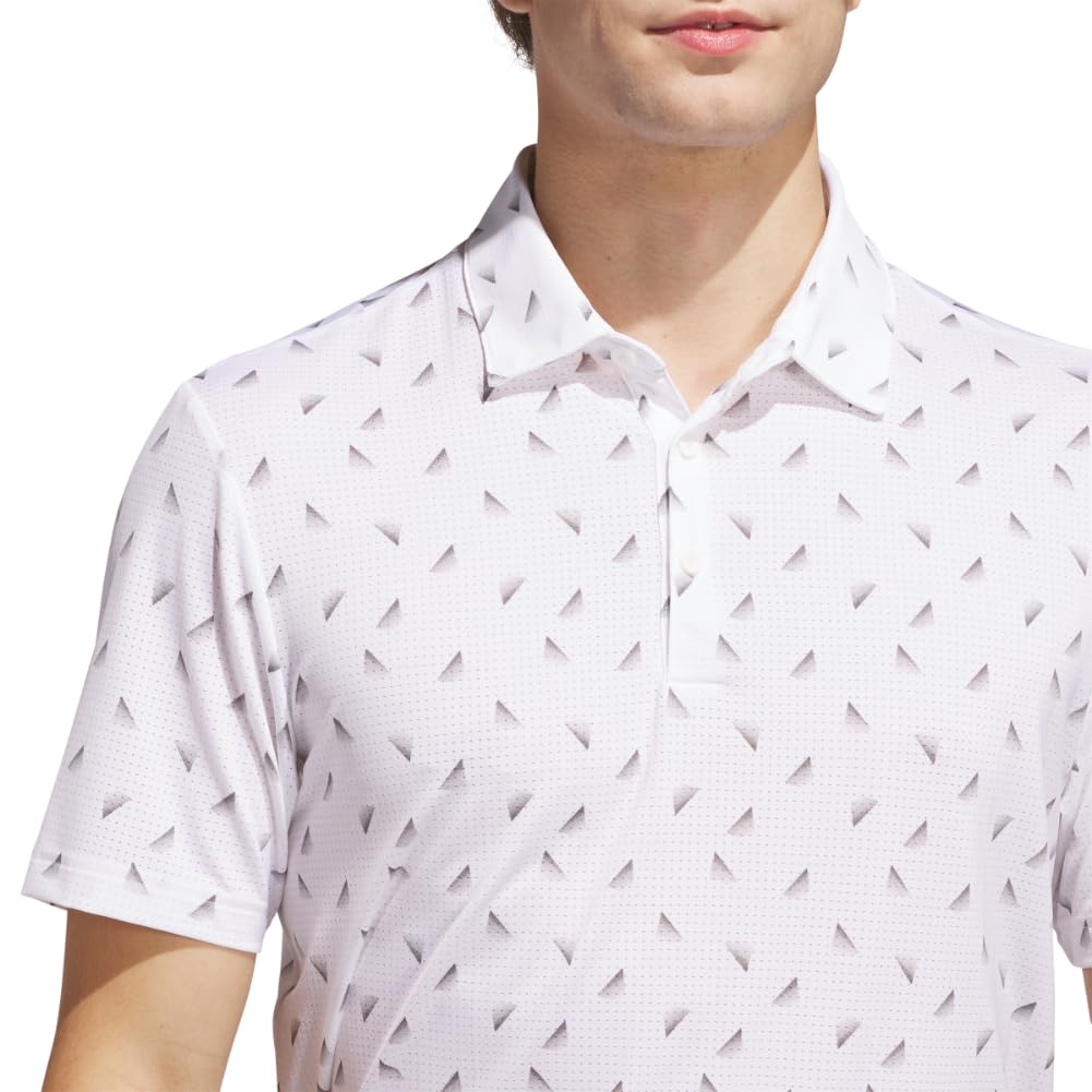 adidas Męska koszulka polo z nadrukiem Ultimate365 z siateczką Ultimate365 (1 opakowanie), biały/czarny, S