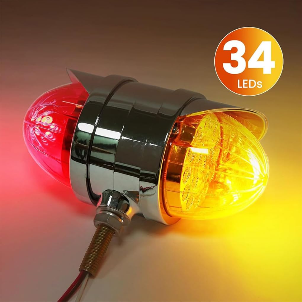 Ailan 14 2 piezas ámbar rojo doble cara 34 LED luces de señal de con visera