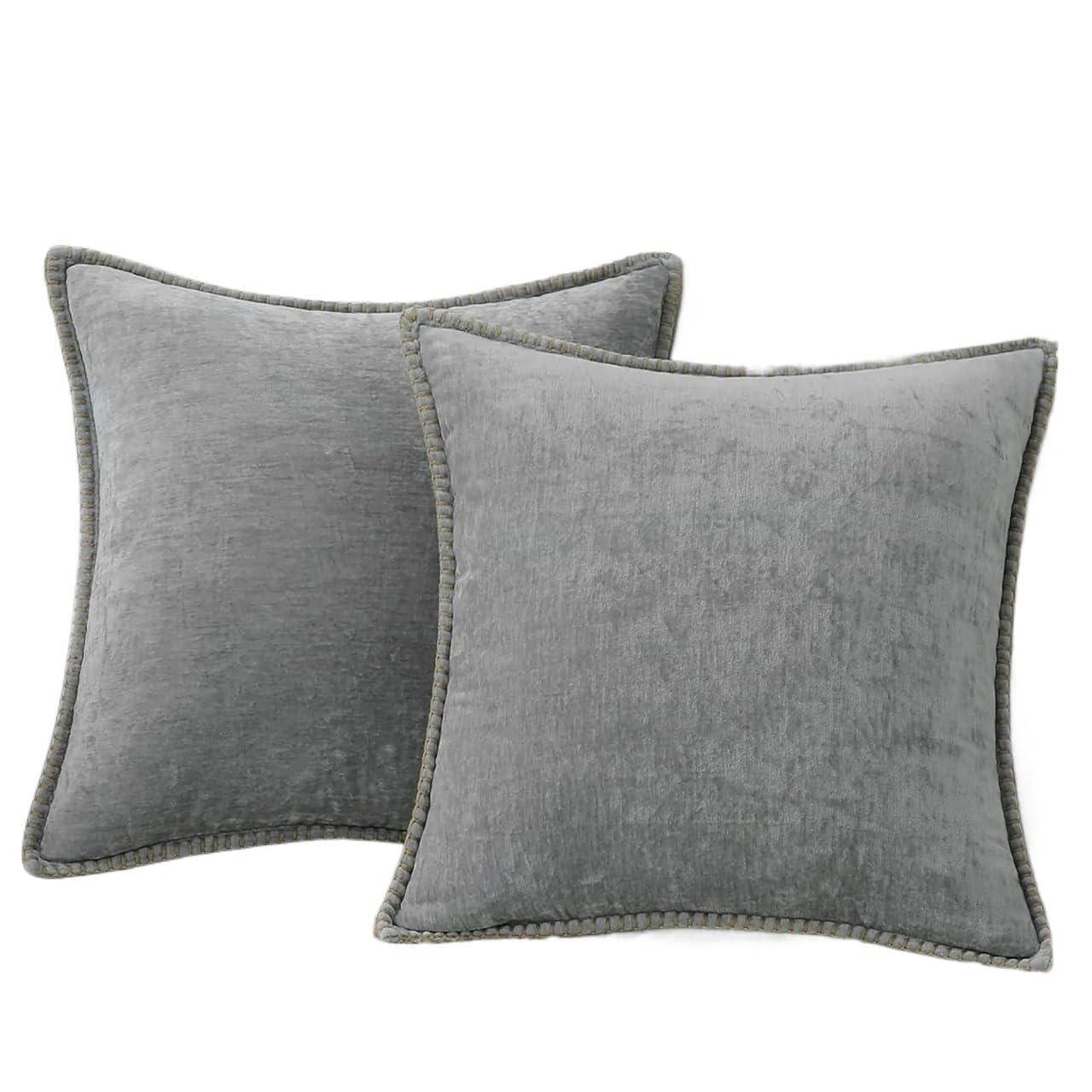 XPJYUA Chenille Pillow Covers Chenille Cushion Cover 45x45 Pillow 40x40cm Sofa Decorative Throw Case Soft For Living Room Decor﻿(Ivory,12x20inch(30x50cm))
