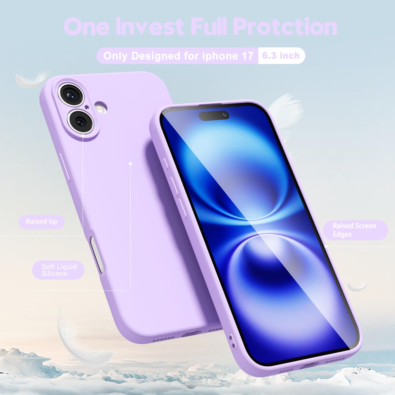 oakxco for iPhone 16 Pro Max Case Liquid Silicone, Soft Rubber Gel Elegant Aesthetic Basic Simple Cover, Cute Thin Slim TPU Matte Solid Color Plain Smooth Case for Women Girl, Light Pink — view 1214