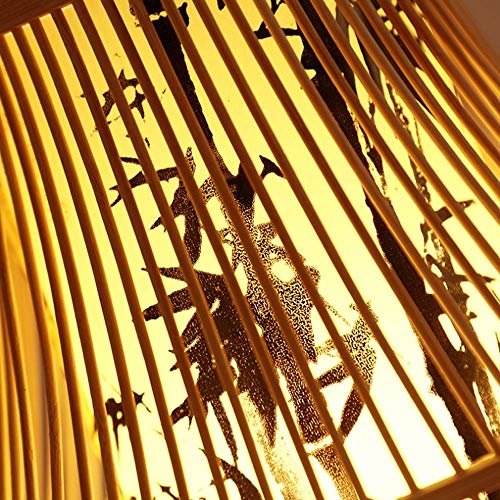 Lampe de plafond bambou e27 solution d'éclairage apaisant pour salon et véranda - 6
