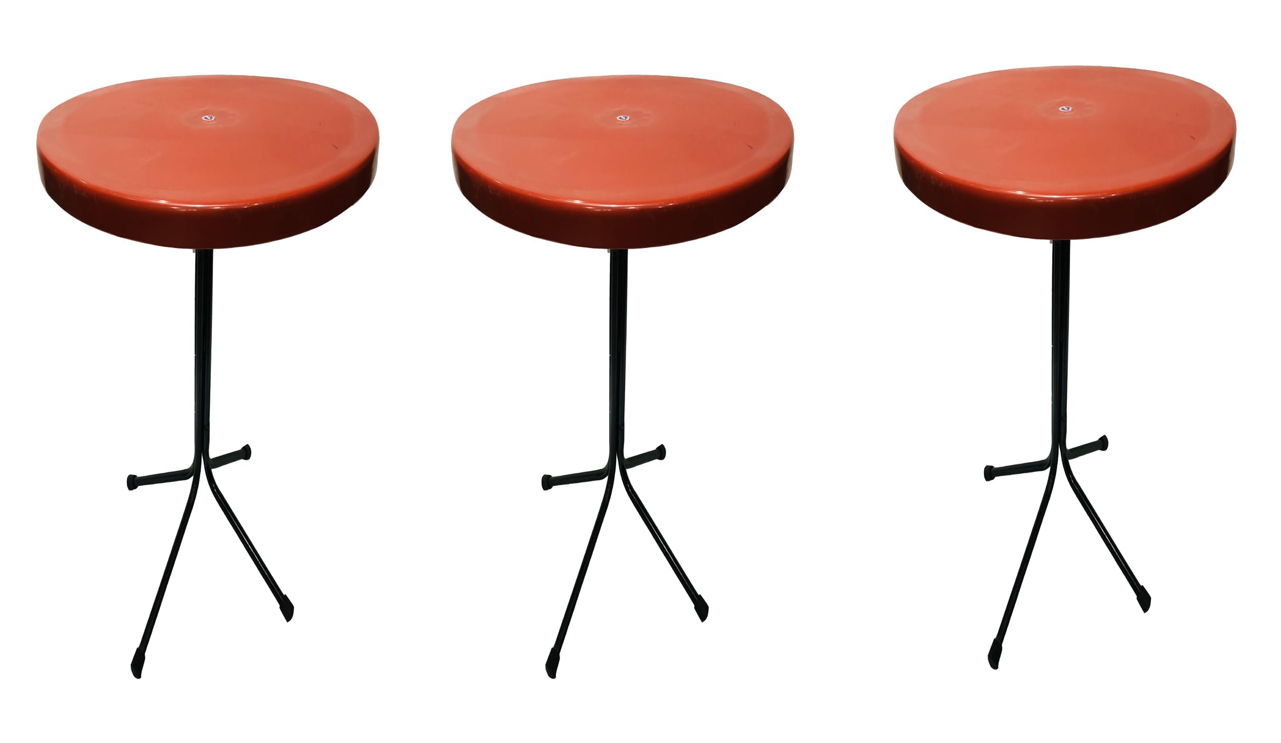 Goyal steel & furniture Restaurant Dining Bar Table Dining Table Easily Foldable and Light Weight Table for Standing Persons (Red, Pack of 3)