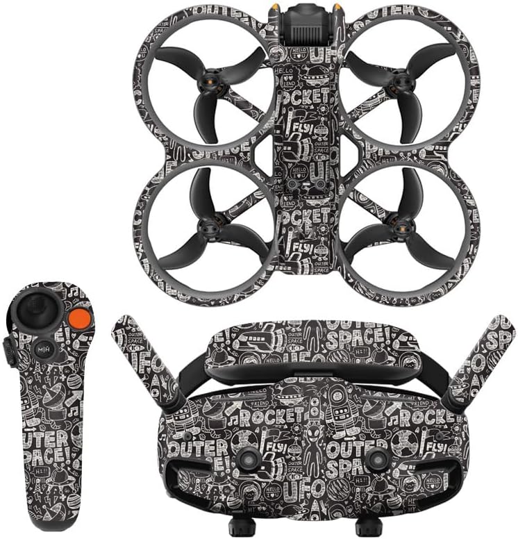 Generic Drone Skin Decal PVC Stickers for DJI Avata 2 Cool Stickers Full Body Sticker Scratch Resistant Skins Set Crossing Machine for Goggles 3 Glasses Remote Controller Sticker Set (Type 5)