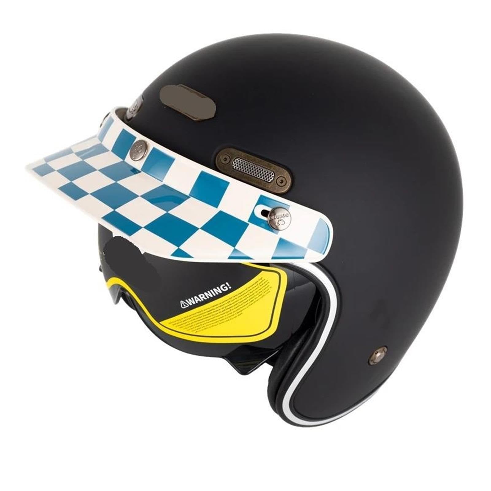 Motorcycle Half Helmet Brim Retro Three-button Sunshade Visor,Protettivo