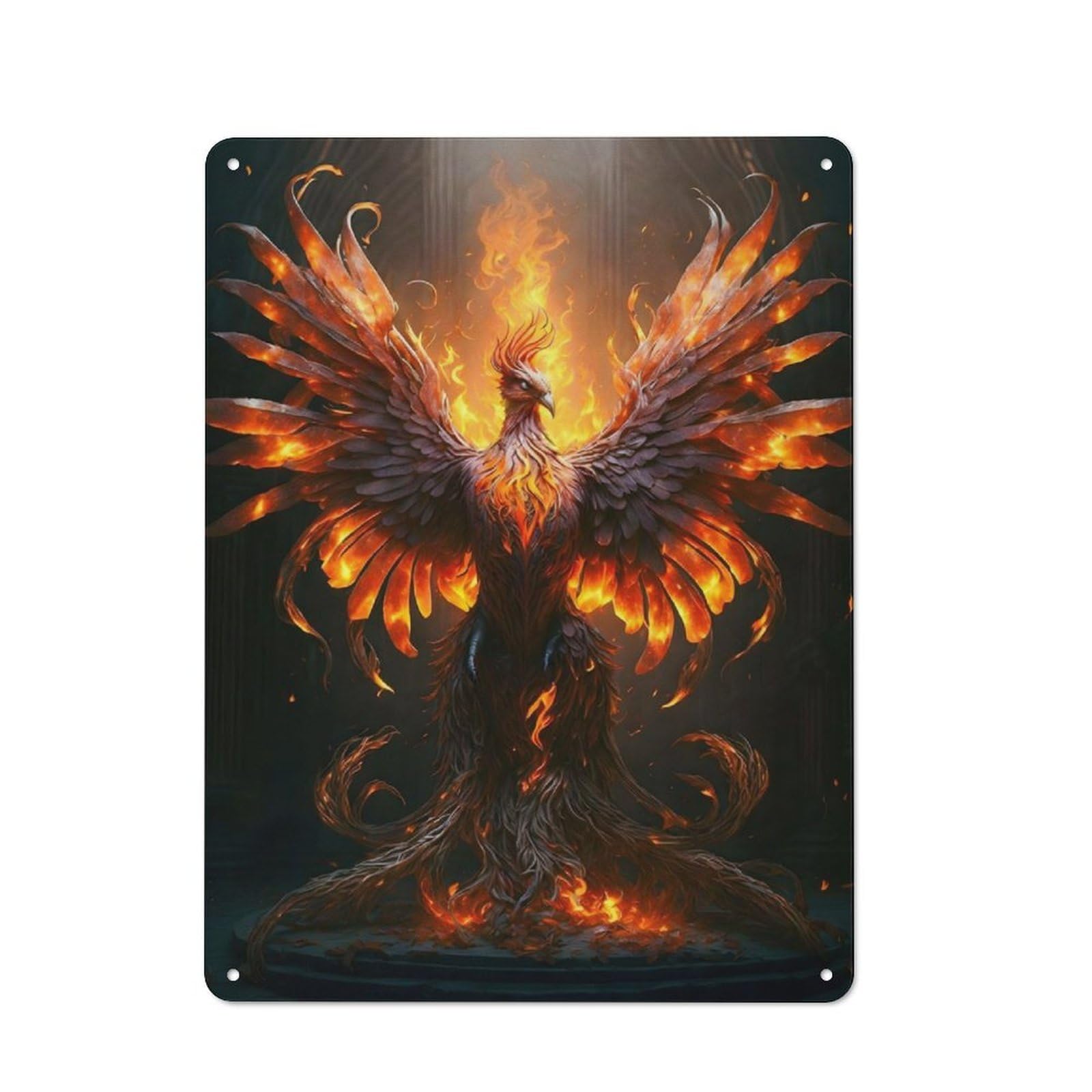 Retro Fire Phoenix Metal Gift Sign 40x30cm, Home Wall Decor for Flat, Dorm Room, Lounge Or Cafe