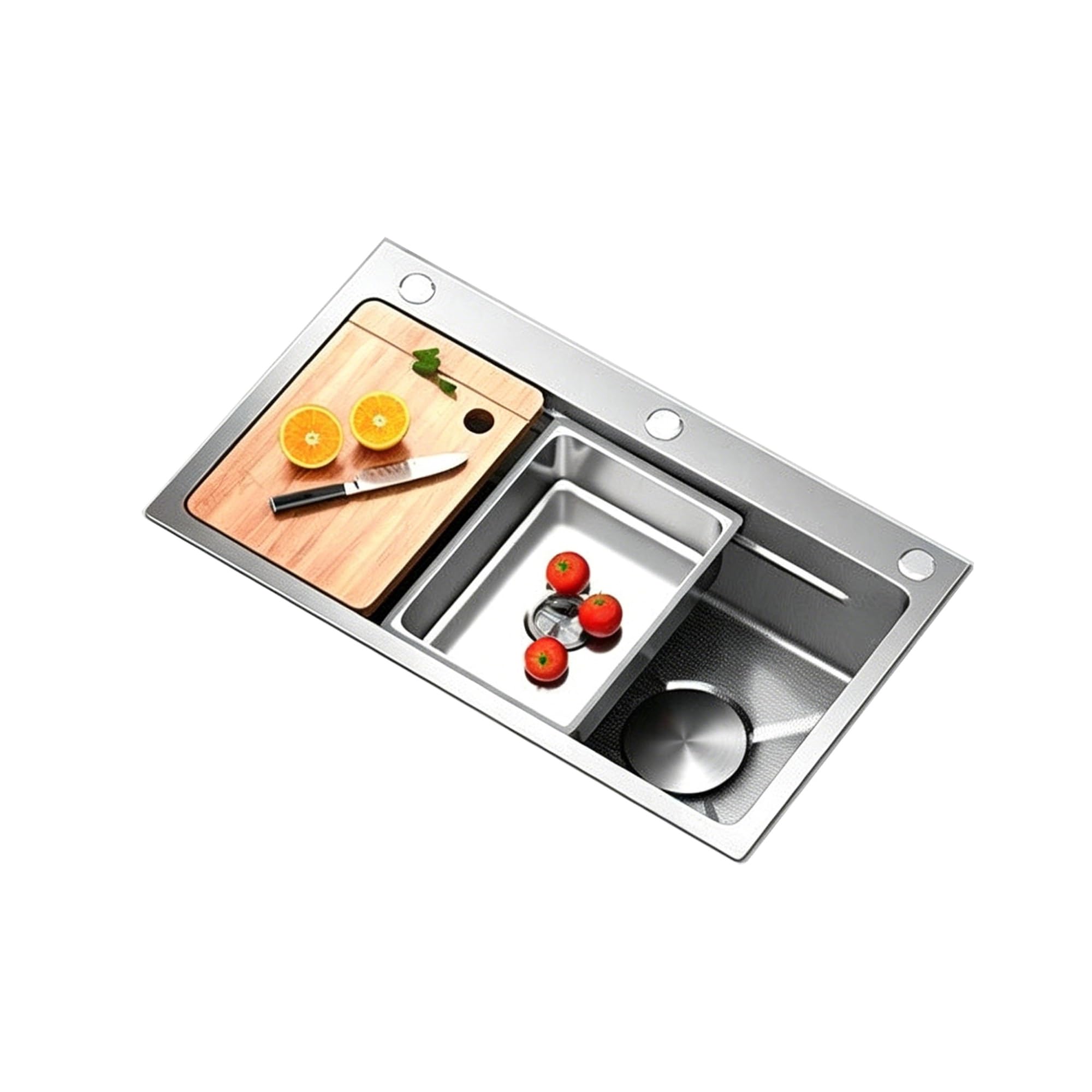 Bomdog One Color Sc Stainless Steel Sink, Single-Bowl Kitchen Sink With Drain Set, Household Vegetable Washing Basin(600Mm)