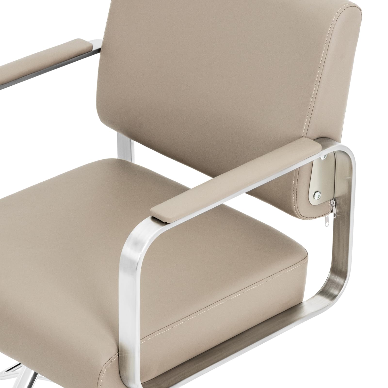 Physa Sillón de Peluquería con Reposapiés Altura de Asiento 50-66 cm 200 kg Beis y Plateado Sillón de barbería Silla de peluquería Silla de barbería de barbero