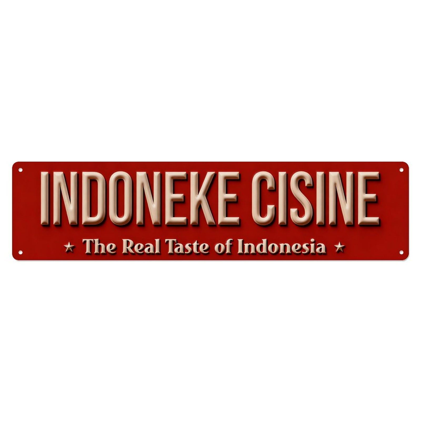 Indonesian Food Pattern Metal Tin Sign Plaque