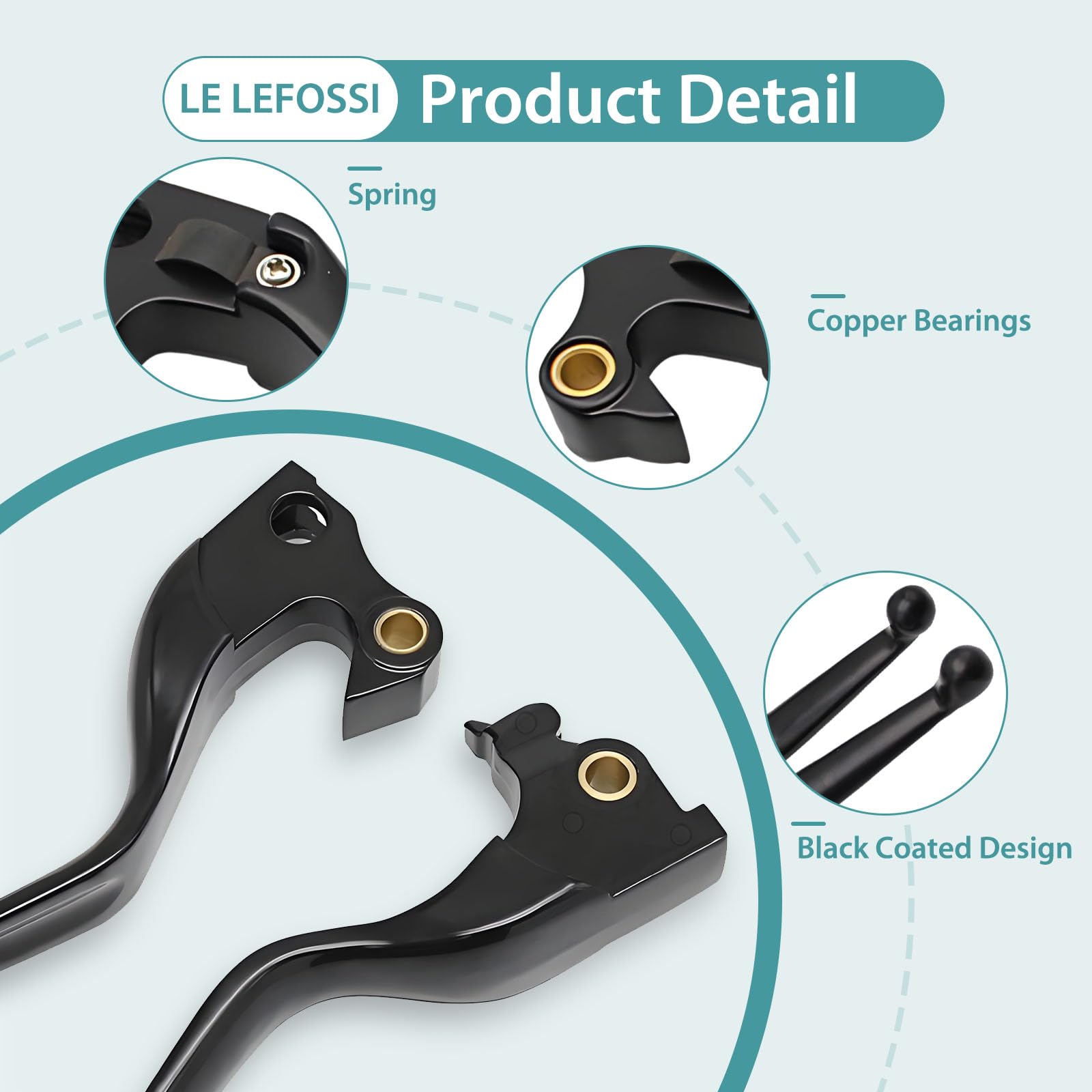 Premium in alluminio freno moto & leva frizione Compatibile con Harley Davidson XL Sportster 883 1200 XL883 XL1200 Forty Eight Seventy Two 2014-2020 - Safety,Corrosion-Resistant, Black