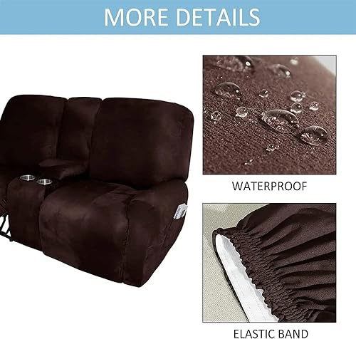 Miniatura 4 de PURRSI Casa - Funda elástica para sofá de 2 plazas, funda impermeable para sofá, funda de gamuza para silla reclinable, 8 piezas, fundas protectoras