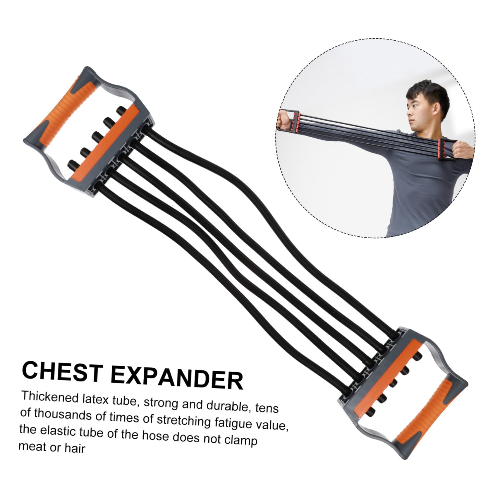 Gatuida Latex Expander Brustzieher Fitness Widerstands Trainingssystembänder 5-seilig Mit Anti Rutsch Griff Kraftvoll Für Frauen Kinder Heimtraining Outdoor