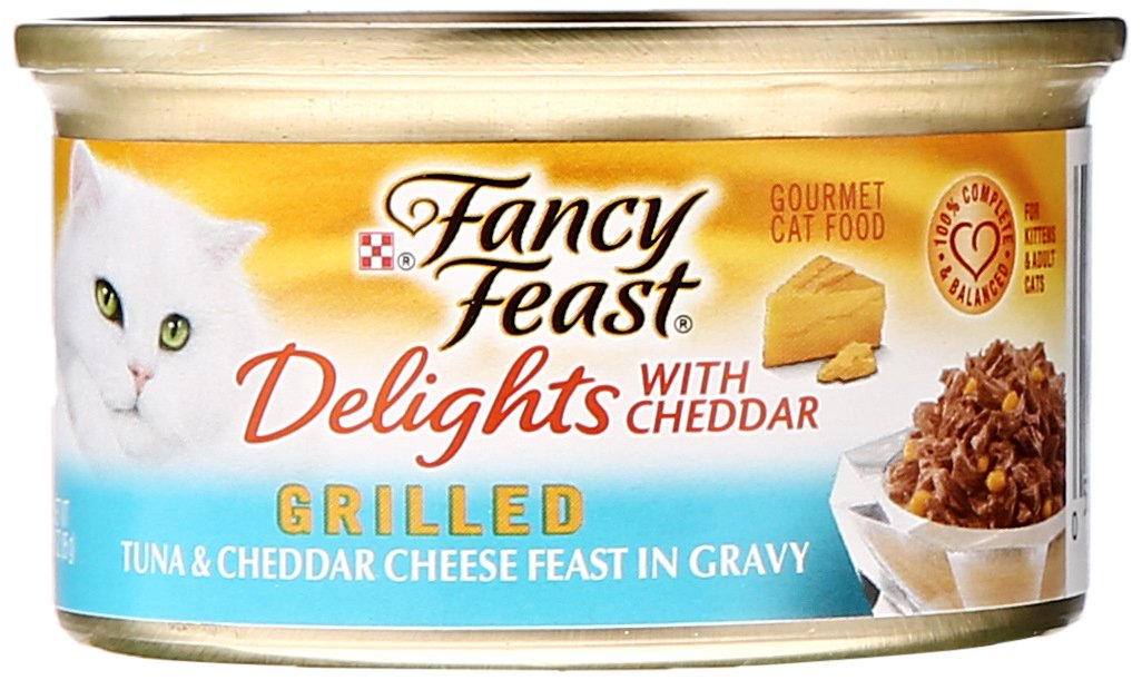 Fancy Feast Canned Delights Cat Food, Tuna And Cheddar, 3 oz