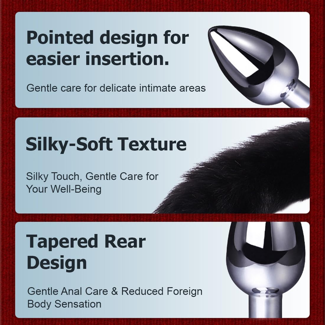 1 Pezzi Anale Metallo, Anal Butt Plug, Set Plug Anale con Cristallo Diamante, Plug Anale Giocattoli del Sesso per Principianti Donne, Coppie, Uomini - Nero