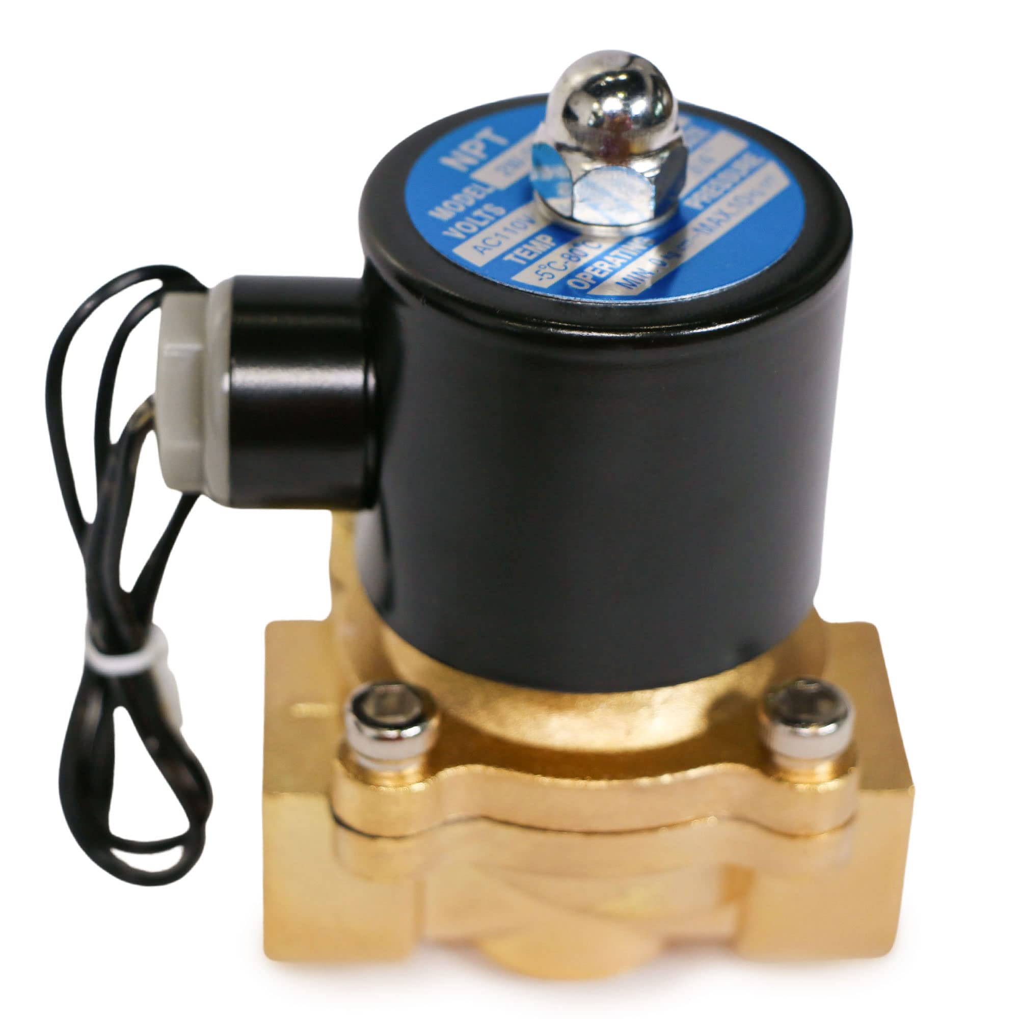 U.S. Solid Électrovanne 3/4" – Alliage de zinc, 220V AC, joint NBR, normalement fermé, pour eau, gaz, huile