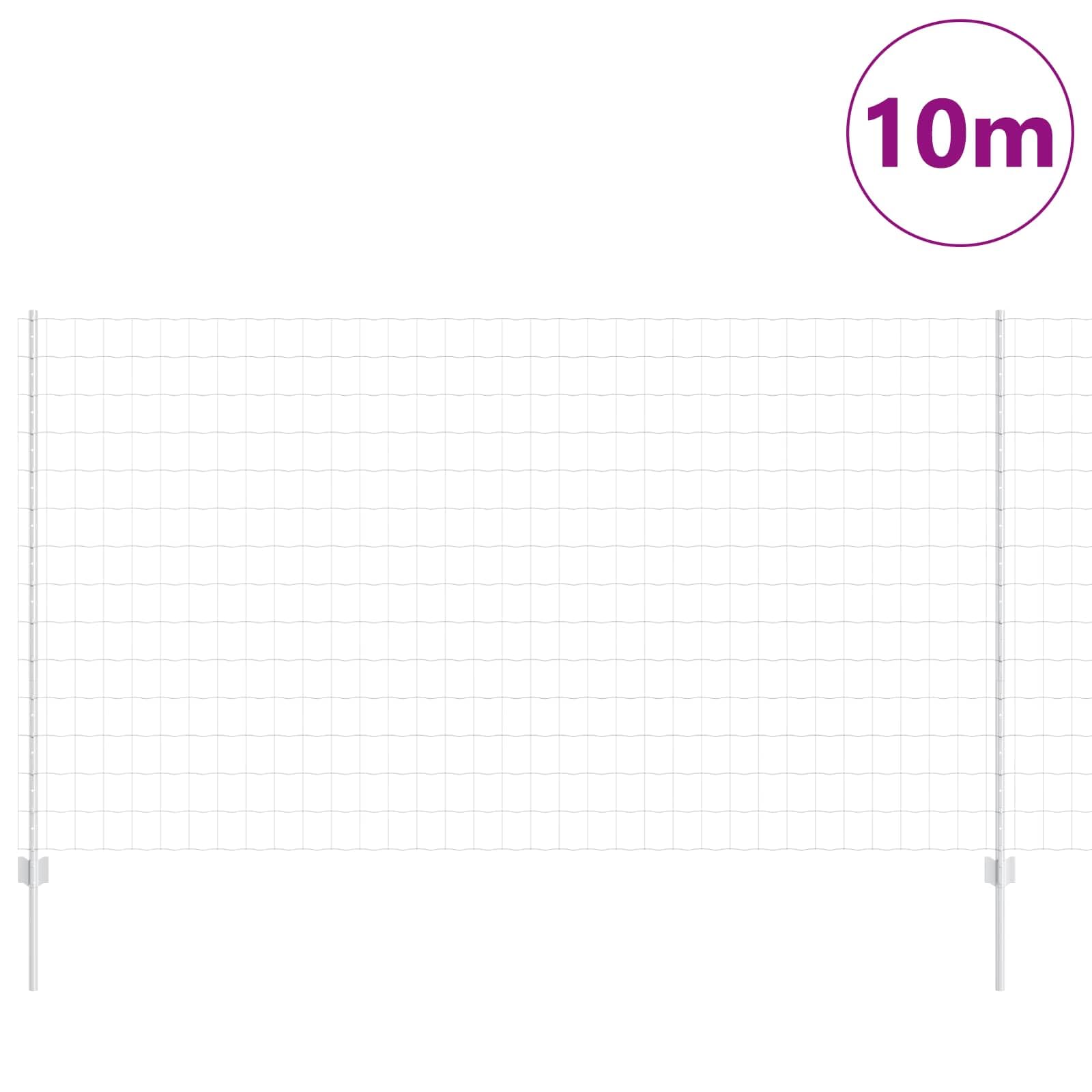 Recinzione Euro con 5 Pali 10 x 1,4 m in Acciaio Zincato Argento | Sistema di rete per perimetro esterno in acciaio zincato, ideale per delimitare spazi in giardino o terrazza.