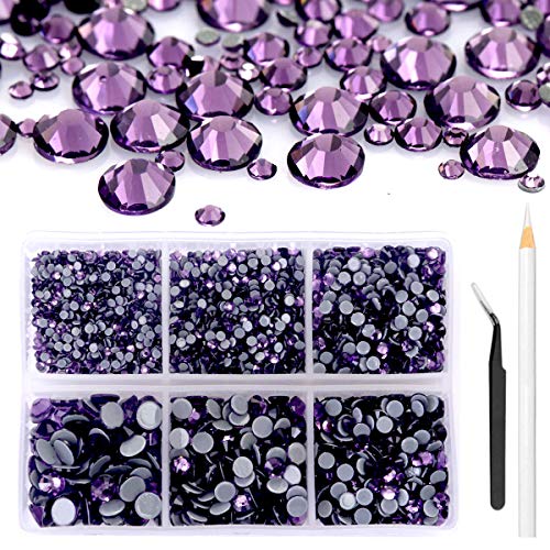 3000 PCS Hotfix Rhinestones, Flat Back Round Rhinestones with Tweezer & Wax Pen Included, Iron On Rhinestone SS 6 8 12 16 20 30 for Clothes Bags DIY Craft 3000 PCS Hotfix Rhinestones, Flat Back Round Rhinestones with Tweezer & Wax Pen Included, Iron On Rhinestone SS 6 8 12 16 20 30 for Clothes Bags DIY Craft