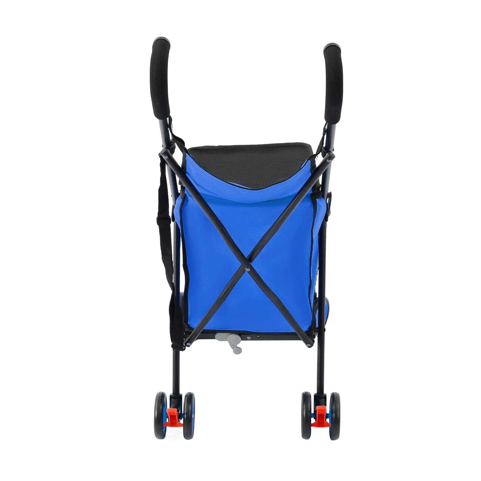 Faltbarer Hundetransportbox mit Rollen und Trolley-Funktion, bis 70kg, multifunktionaler Faltwagen mit 4 Rollen für Reisen und Ausflüge (Blau)