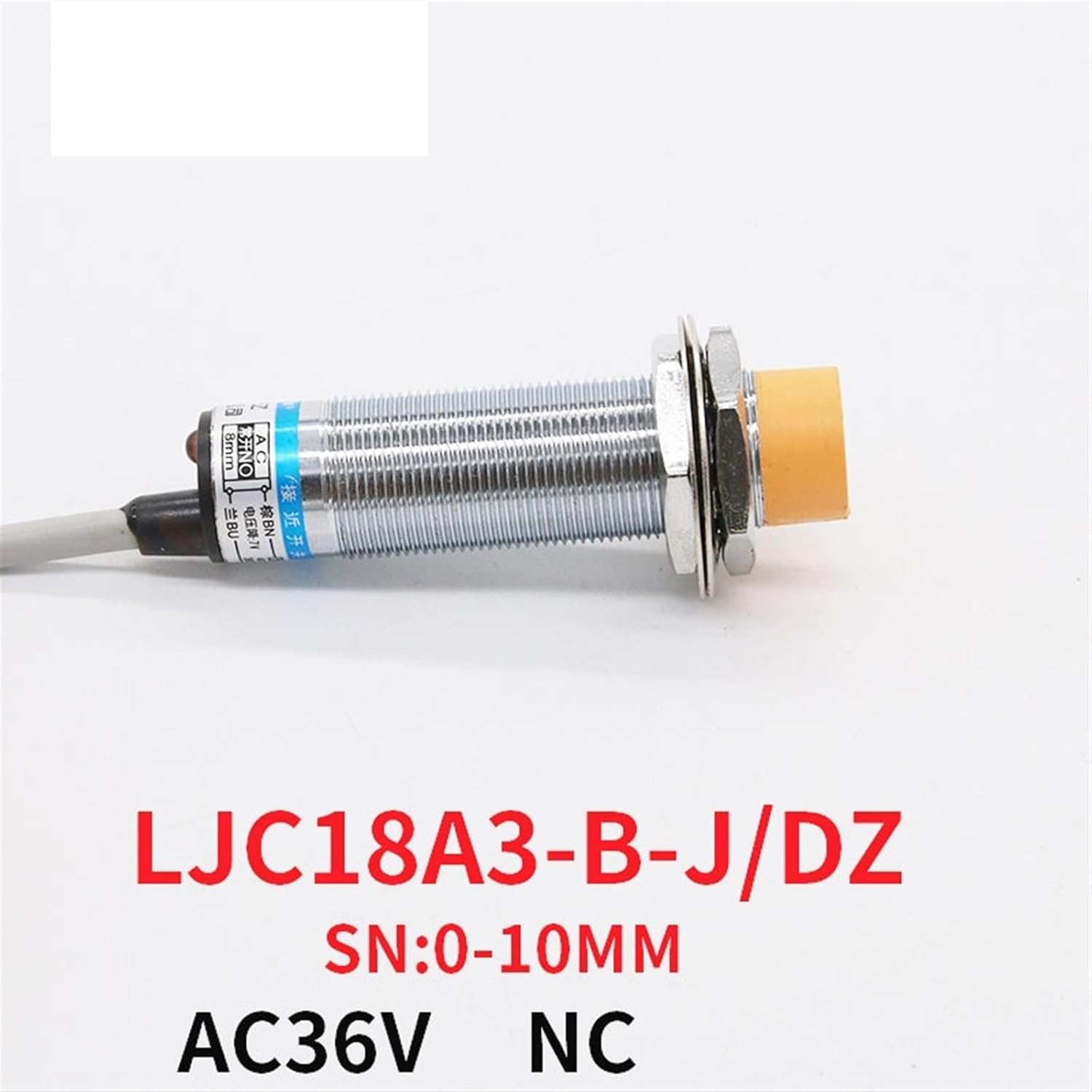 LJC18A3-B-J/DZ AC36V Approach Sensor Cylindrical Capacitive Proximity Switch 10mm Detecting Distance NC 1Pcs
