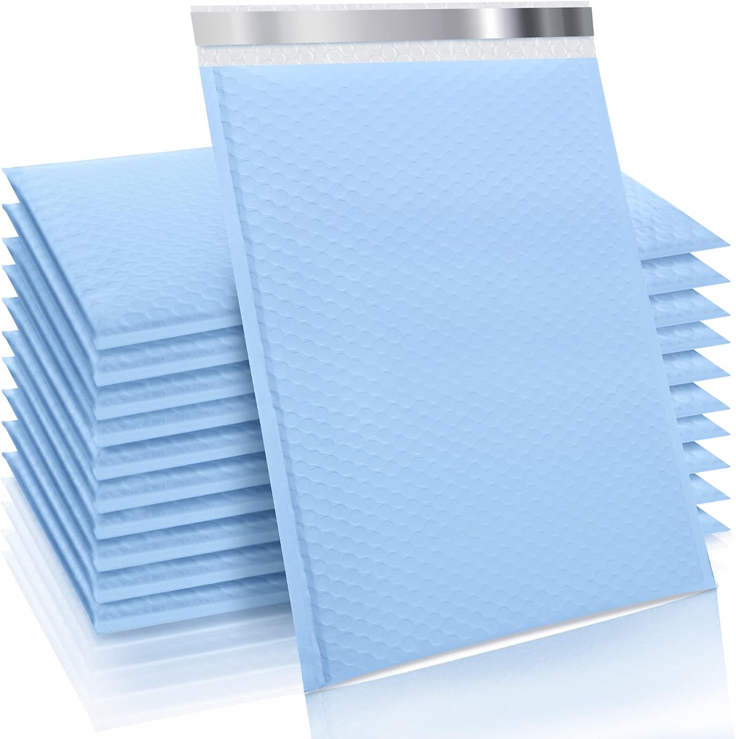 TOMVYTER 10.5x16 Poly Bubble Mailers #5 Padded Envelopes, 25Pcs Self Seal Mailing Envelopes Bubble Padded Mailers(Light Blue, Inside Size: 10.5x15")