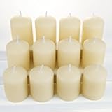 Natural Beeswax Candles Drippless - Smokeless Pure Beeswax Votive Candles - Mini Beeswax Pillar Candle for Home, Restaurants, Parties Decorations -Pack of 12, Off White