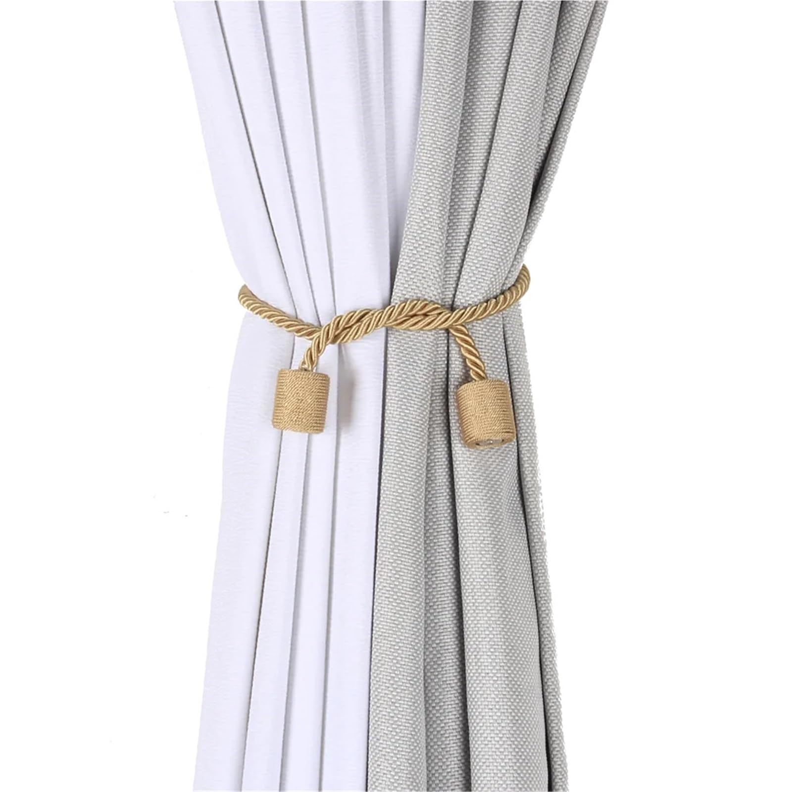 Lot de 10 embrasses magnétiques pour rideaux - Accessoires décoratifs pour chambre à coucher, rideaux de fenêtre - Support à clip (café)