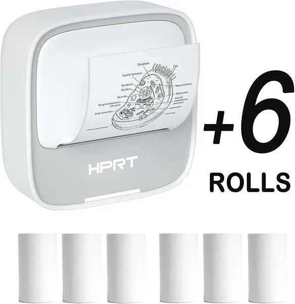 HPRT S1 Mini Printer with 6 Rolls Thermal Sticker Paper Bundle