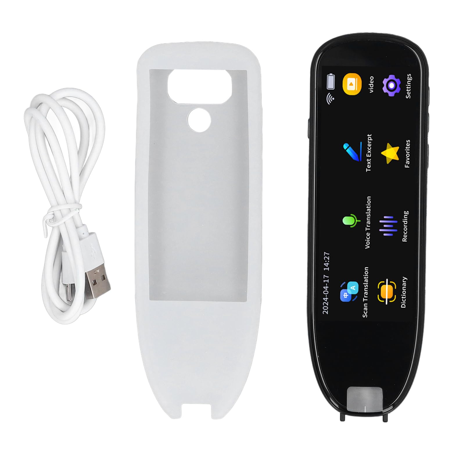 Zerodis Stylo de Lecture Intelligent, Traducteur de Langue Portable avec écran LCD de 5,0 Pouces, Prise en Charge Multilingue, Numérisation Rapide et Précise pour Les Voyages et Les Salles de Classe