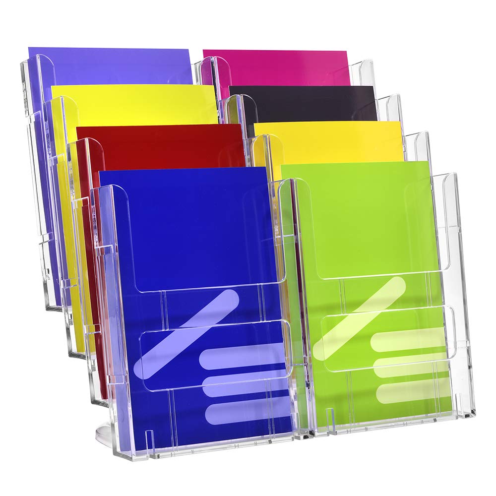 Tischprospekthalter / Flyerhalter DIN A5 Hoch / 8 Fächer / transparent
