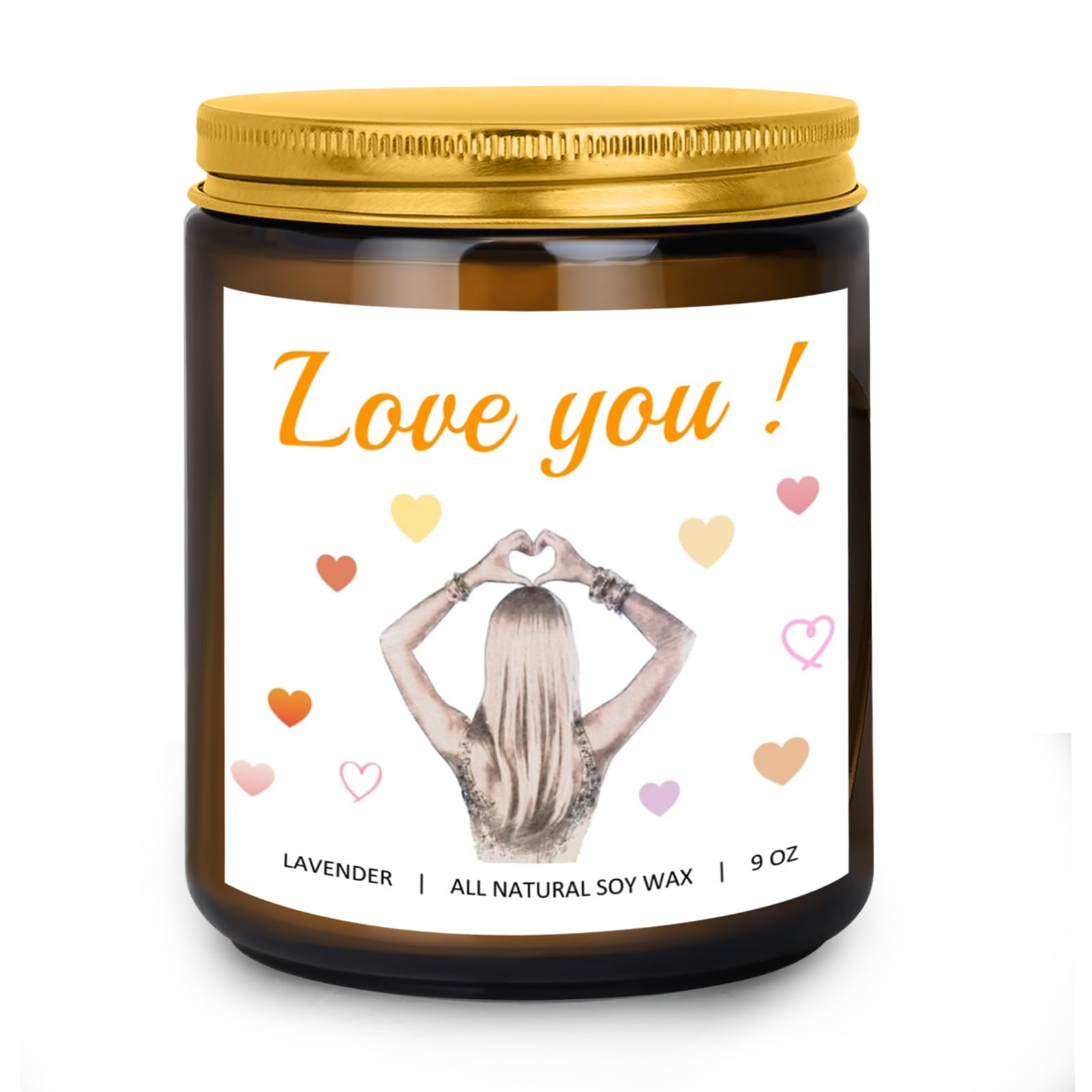 Taylor Candle Gift Ideas for Women and Men, Love You Candle, Cute Love You Gifts for Her Him Girlfriend Boyfriend, Handmade Natural Soy Wax Lavender Scented Candles Unique Gifts for Friends