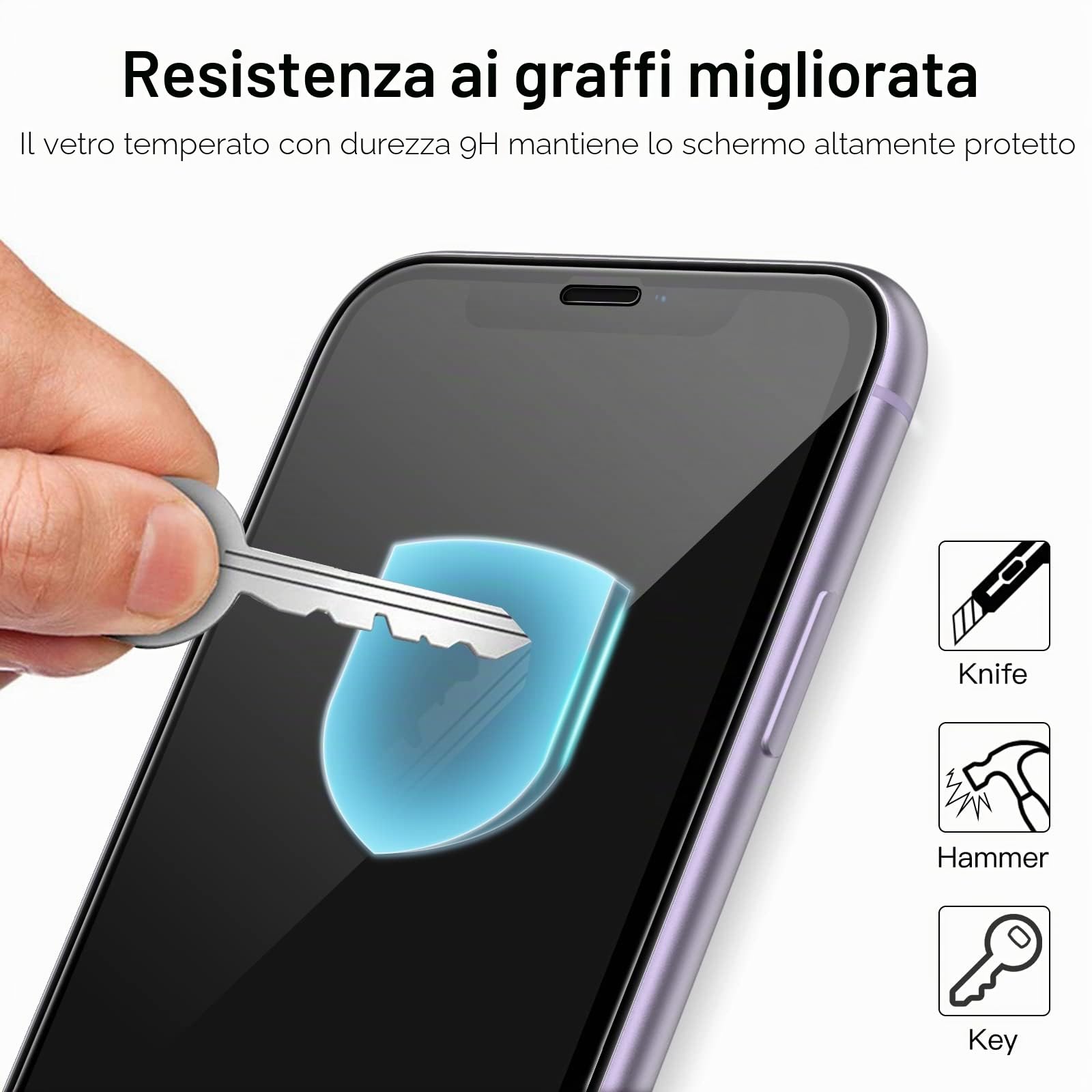 JETech Pellicola Protettiva a Copertura Totale per iPhone 11/XR 6,1 Pollici, Bordo Nero, Vetro Temperato Film con Strumento di Installazione Facile, Compatibile con Cover, HD Chiaro, Pacco da 3