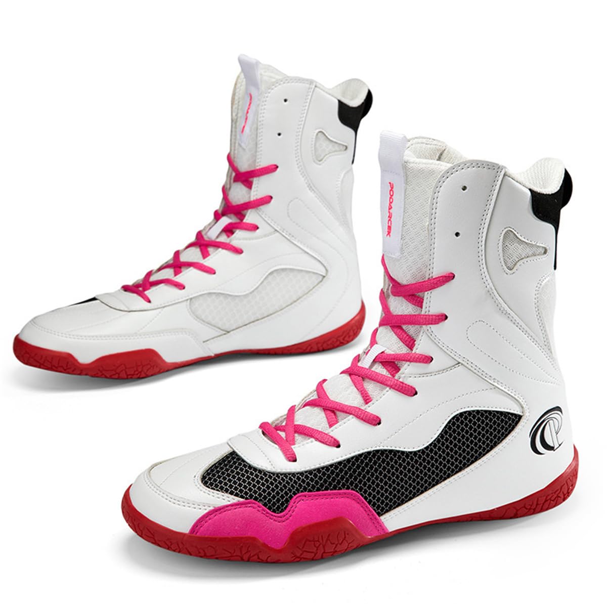 Scarpe da Boxe da Uomo, Scarpe da Allenamento per Bodybuilding da Wrestling Alte Kickboxing Stivali Sportivi da Competizione