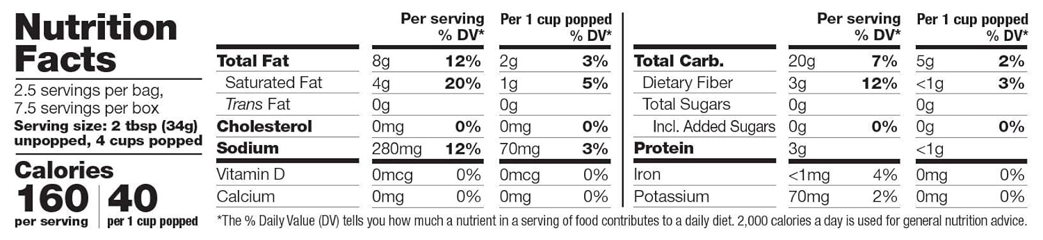 Family Farm Grown Microwave Popcorn, Simply Sea Salt – All Natural Popcorn, Non-GMO, Whole Grain, Gluten Free, 9oz. (Pack of 6)