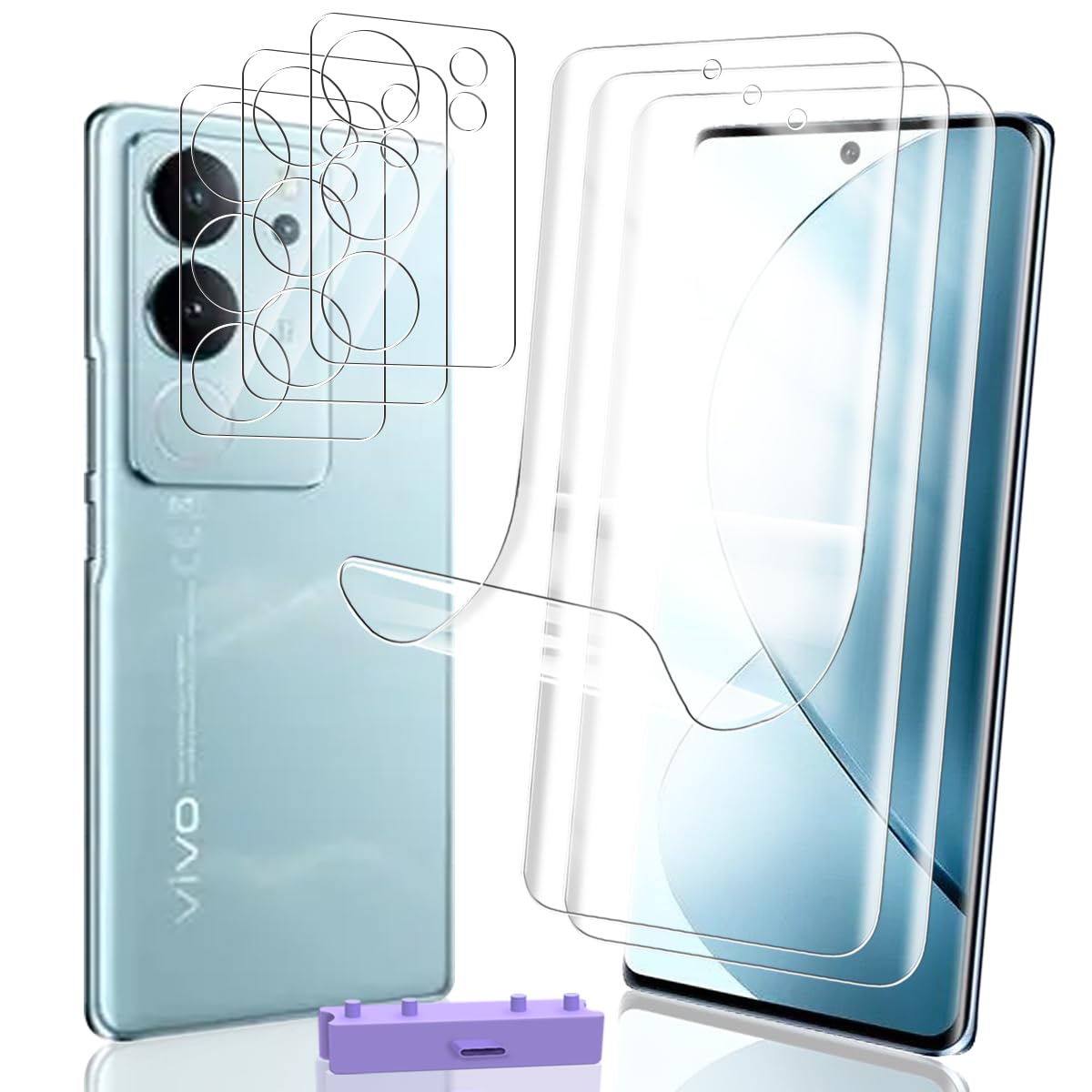 Rniidaaz 4 Stück Schutzfolie, Selbstheilende Weich TPU Displayschutz Anti-Kratzen, Unzerbrechlich Anti-Bläschen Sensitive Touch HD folie