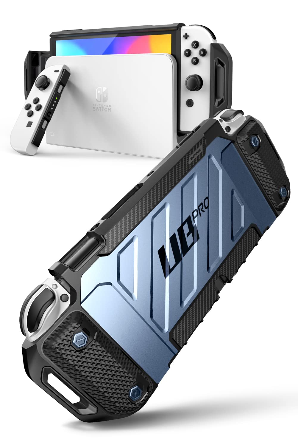 SUPCASE for Nintendo Switch OLED Case 2021 (Unicorn Beetle Pro), [Military-Grade Protection] [Switch Console Compatible] Dockable Protective Cover Accessories for Nintendo Switch OLED, FrostBlack