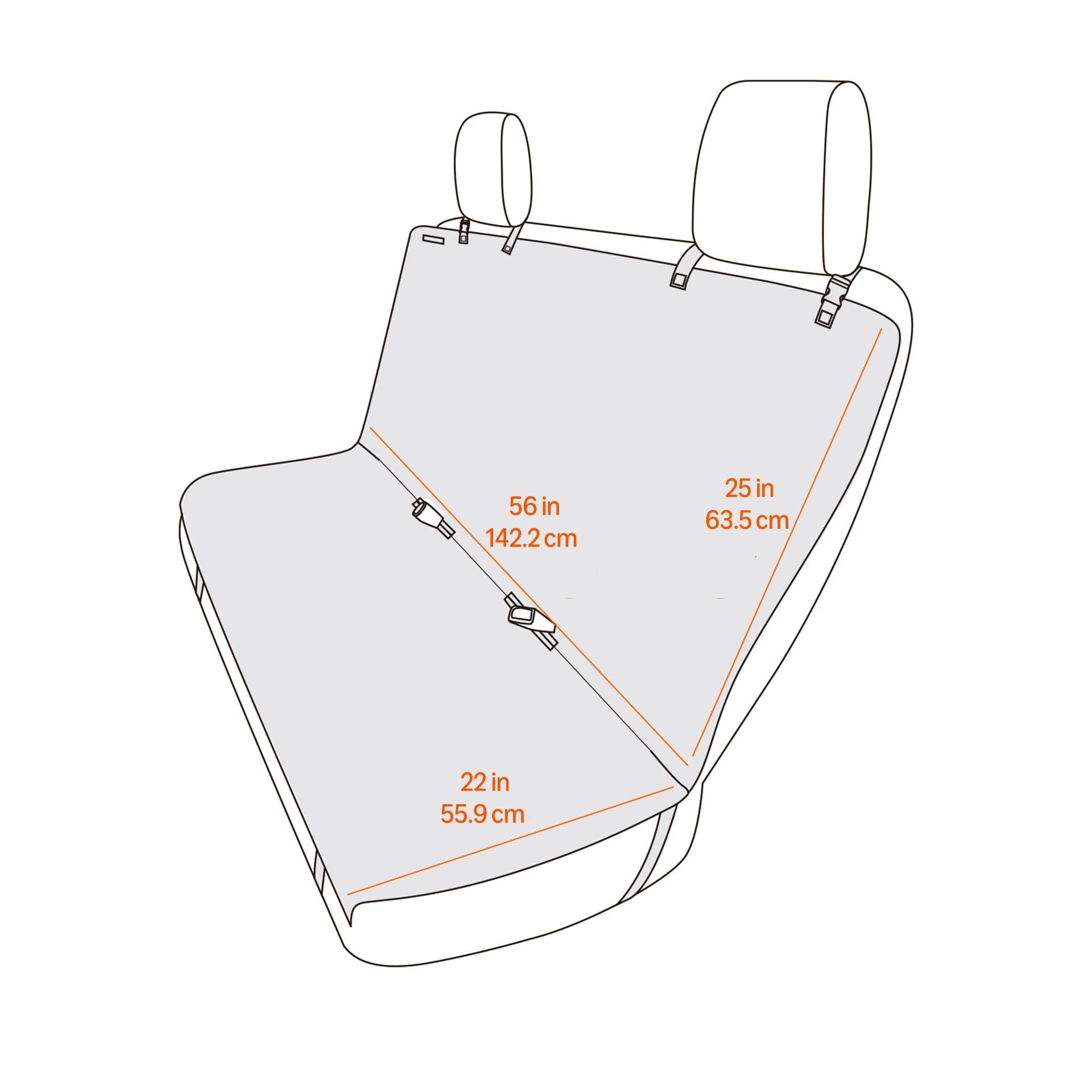 Amazon Basics Rivestimento per Sedile dell'Auto, 119 x 142 cm, Nero
