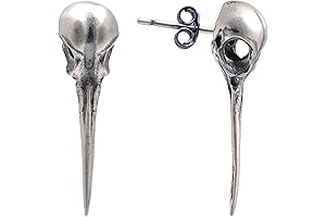 925 Sterling Silver Hummingbird Skull Earrings