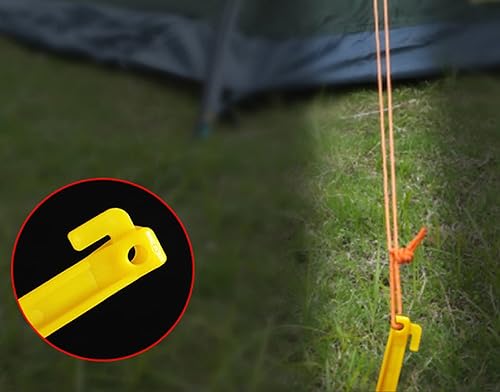 Miniatura 10 de Estacas de tienda de campaña para arena, estacas de plástico resistentes, más ligeras y seguras que las estacas de metal, estacas amarillas de 9