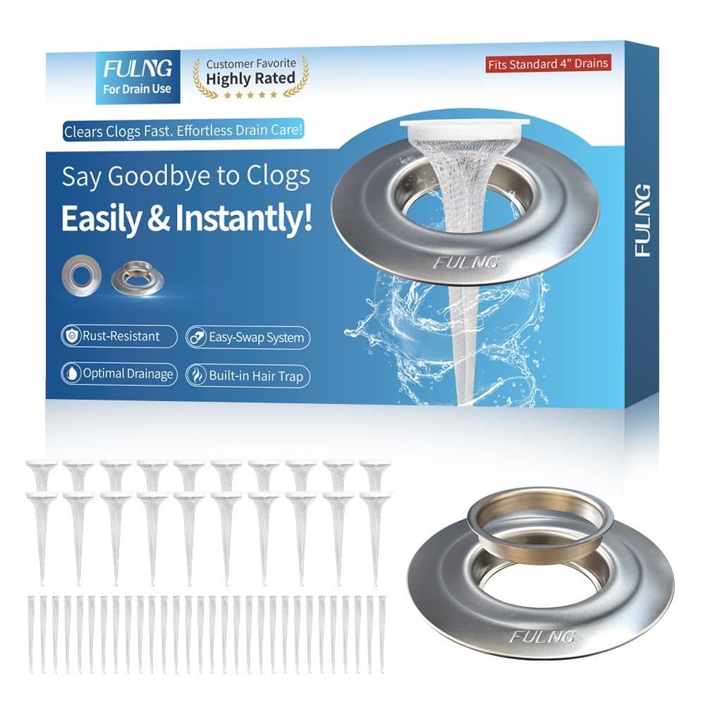FULNG Shower Drain Hair Catcher Net System