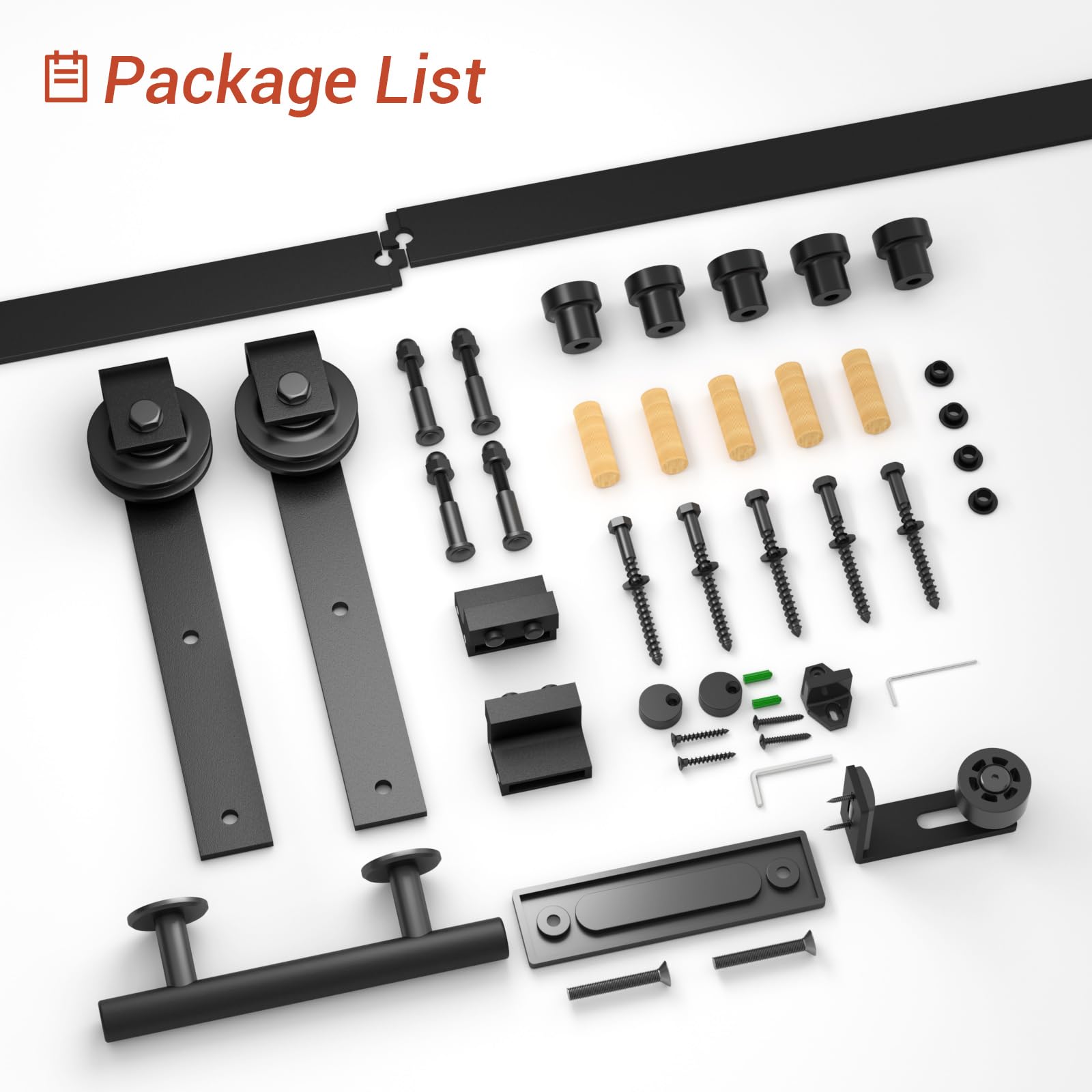 6FT Heavy Duty Sliding Barn Door Hardware Kit（1x Floor Guide&1x Pull Handle Set &6FT Track Kit for 34"~36" Wide Single Door）,Smoothly Quietly,Easy Install (No Door) — Amazon image 6