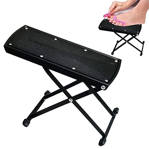 Reposapiés plegable, soporte de pie de spa ajustable de 6 alturas, soporte antideslizante y resistente para pedicuras fáciles en el hogar,