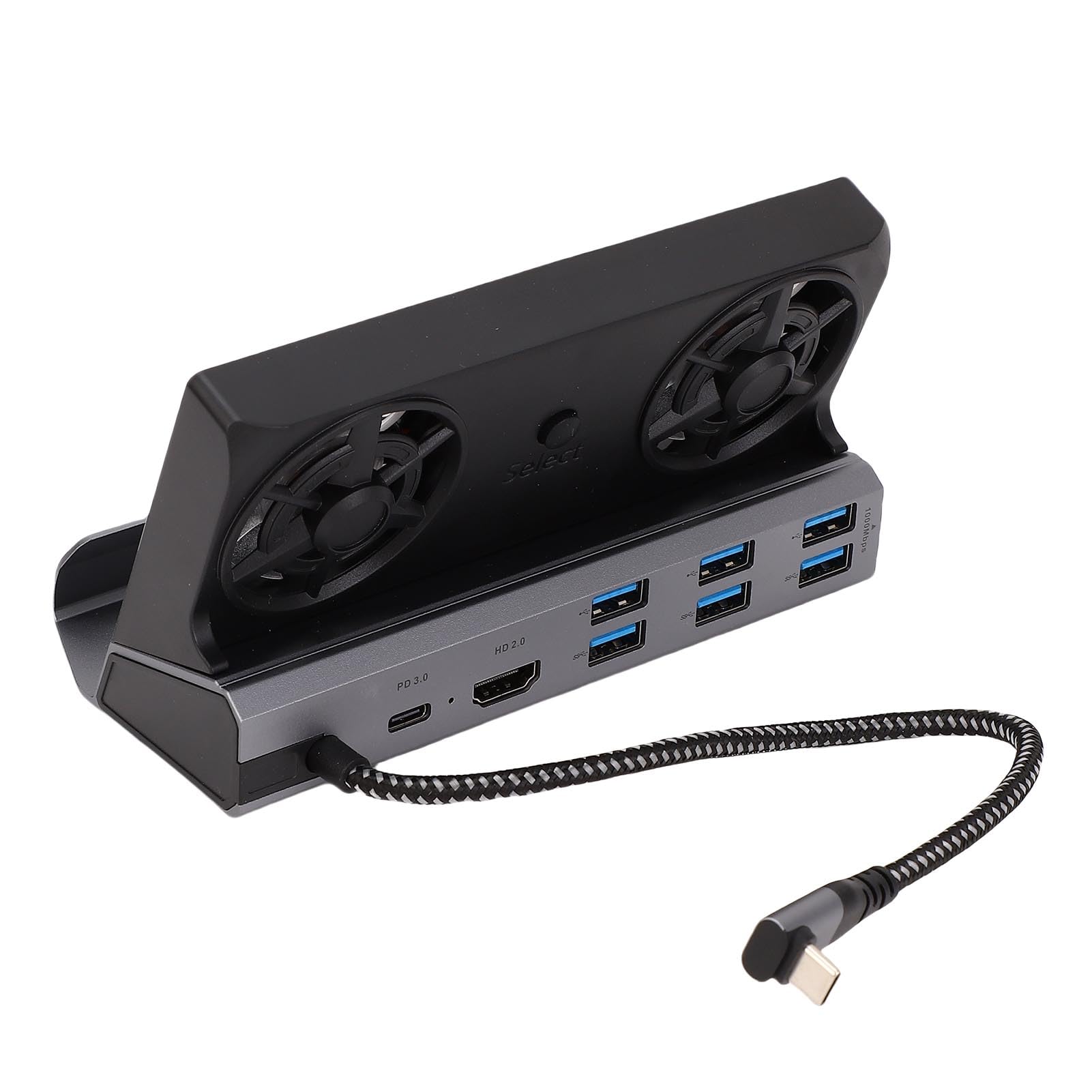Sorandy Docking Station for Steam Deck, Idealna dla Rog Ally, 9 W 1 Stacji Dokującej, RJ45 1000 Mbps, 2.0 4K@60 Hz, 100 W USB C PD, ładowanie USB 3.0 Gen1, z Podwójnymi Wentylatorami