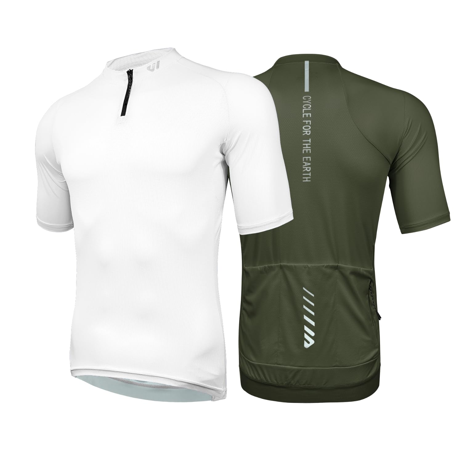 Wulibike Cycling Jersey Men Short Sleeve, Road Bike Jerseys Half Zipper with Pockets, Bicycle Clothing Breathable Quick Dry