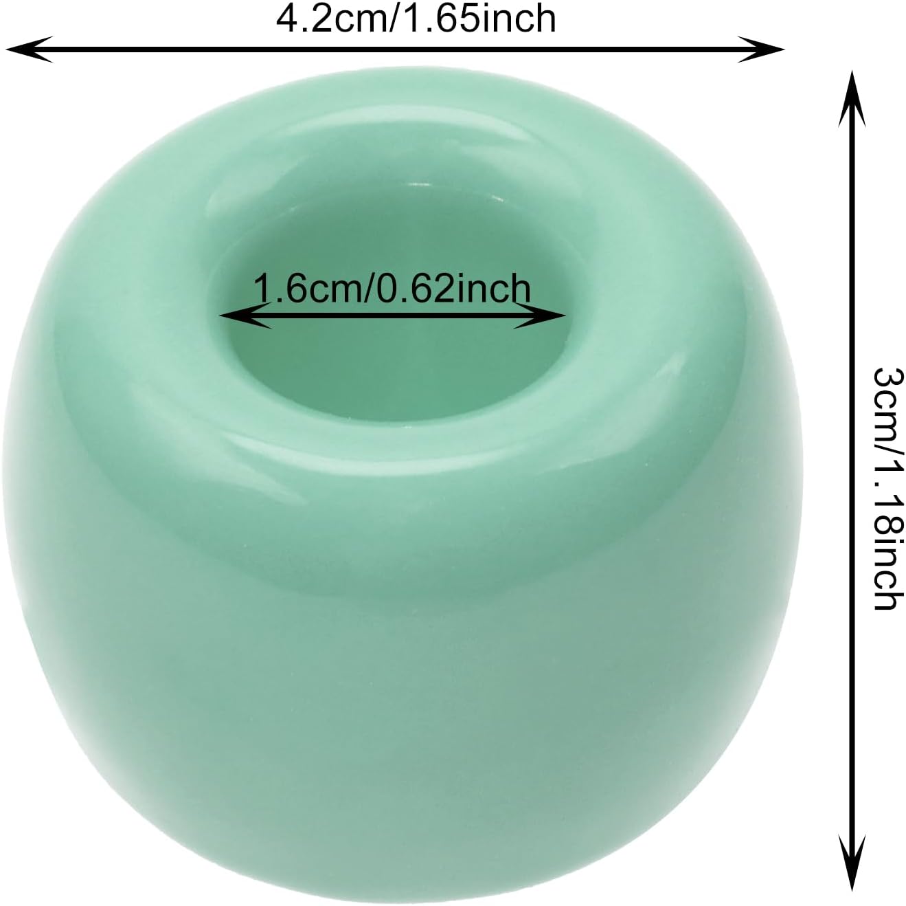 ONLYKXY 1pcs Ceramic Toothbrush Base Holder Mini Single Stand Ring Pen Holder for Bathroom Vanity Countertops Desk Organizer Tooth Brush Holder (Green) image 2