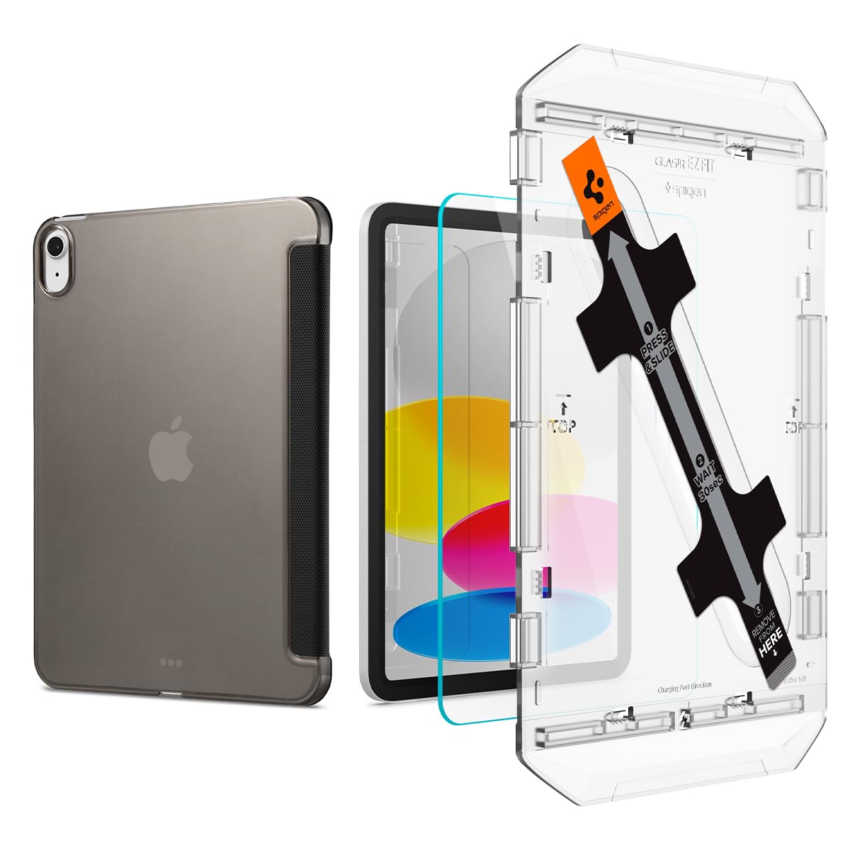 iPad 10.9" Liquid Air Folio Black & iPad 10.9" 10th Gen Glas.tR EZ Fit (1P)