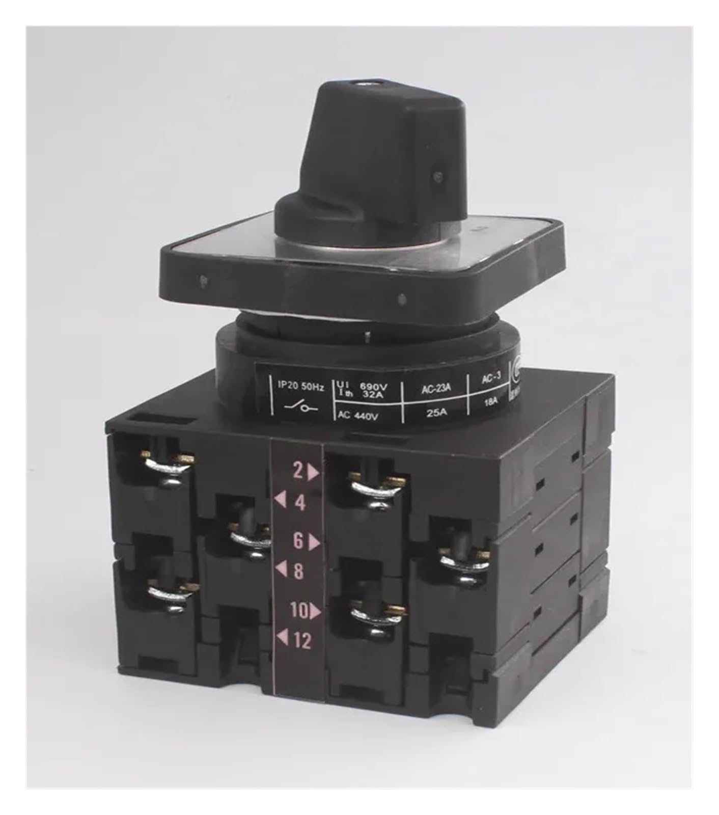 Interruptor de leva rotativo conmutación LW42-32/3 for dos grupos motores trifásicos doble potencia 32 A